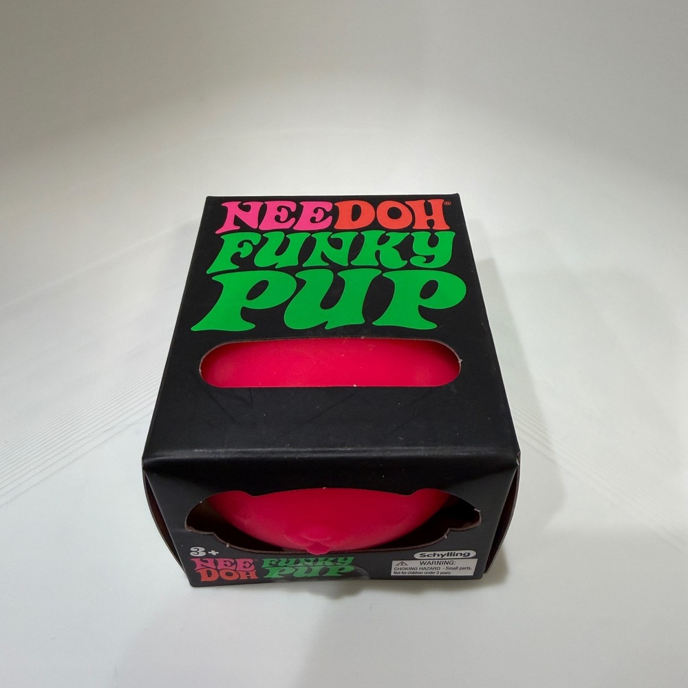 Schylling NeeDoh Funky Pup Pink Squishy Sensory Fidget Toy New